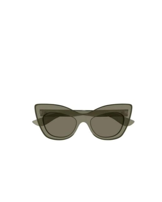 McQueen Green Eyewear Cat Eye Frame Sunglasses