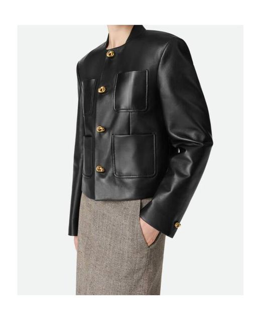 Bottega Veneta Black Knot Detailed Leather Blouson