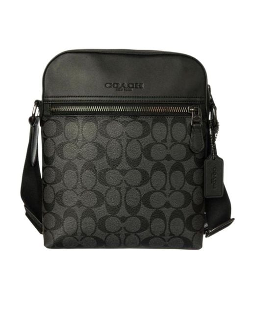 COACH Black Logo Jacquard Shoulder Bag for men