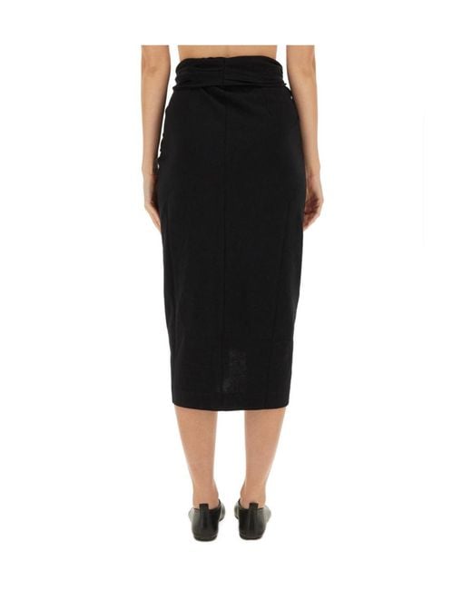 Dries Van Noten Black Knotted Jersey Skirt