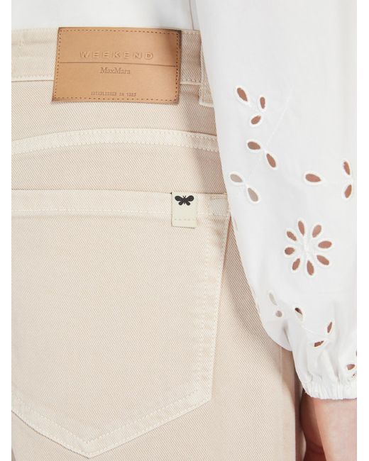 Weekend by Maxmara White Medina Logo Patch Wide Leg Trousers
