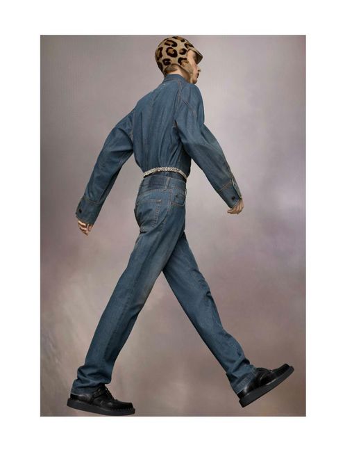 Maison Margiela Blue Americana Wash Turn-Up Jeans for men