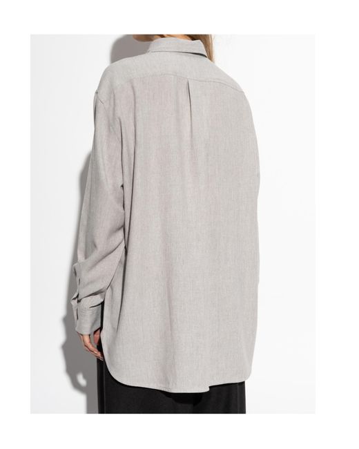 Totême Gray Totême Collared Long-Sleeve Shirt