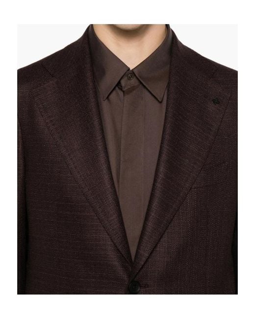 Tagliatore Brown Long-Sleeved Suit Jacket for men
