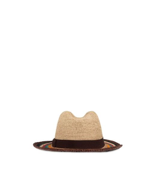 Paul Smith White Signature Stripe Trilby Hat for men