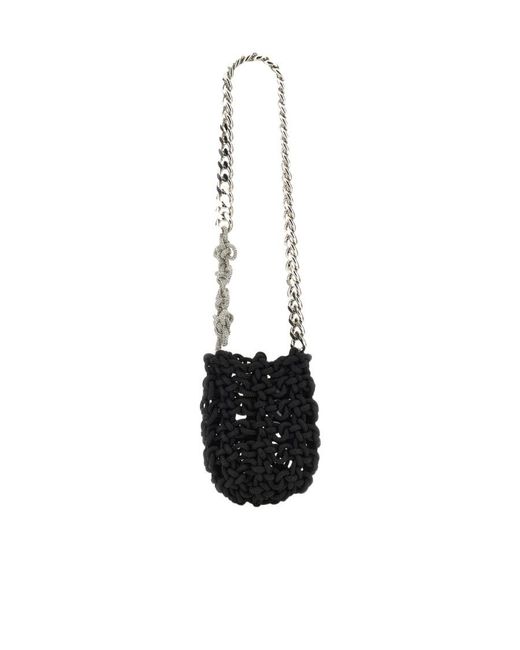 Kara White Knot Chain Crossbody Bag