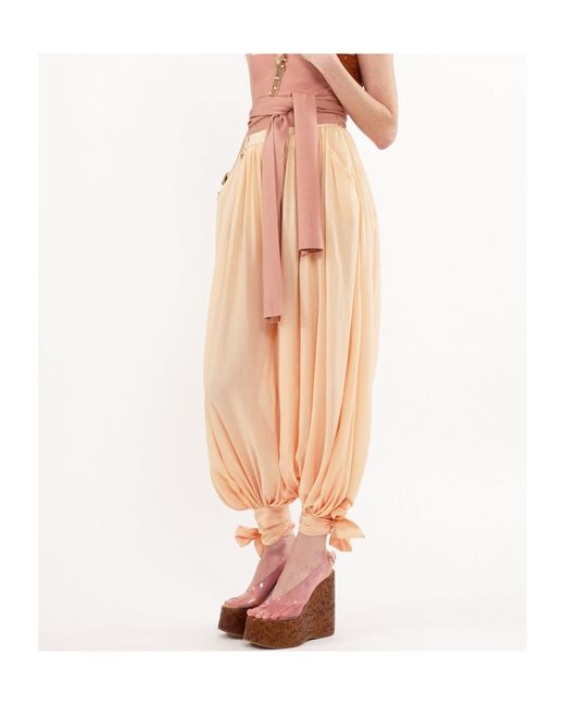 Chloé Natural Chloé Fluid Pleated Pants