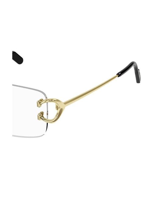 Cartier White Rectangle Frame Glasses for men