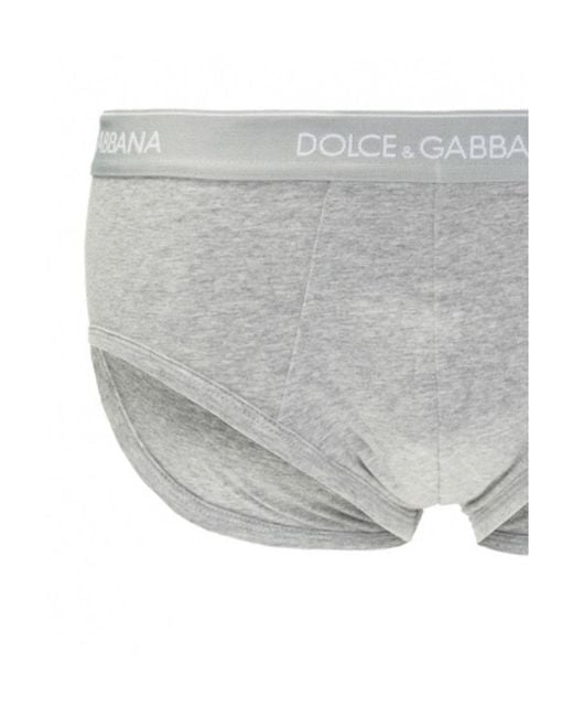 Dolce & Gabbana Gray 2-Pack Logo Band Briefs for men