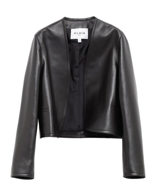 Alaïa Black Long Sleeve Leather Jacket