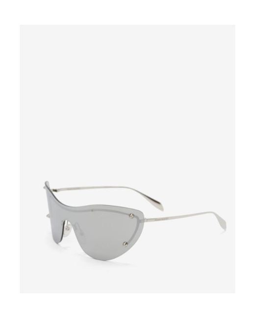 McQueen White Eyewear Cat-Eye Frame Sunglasses