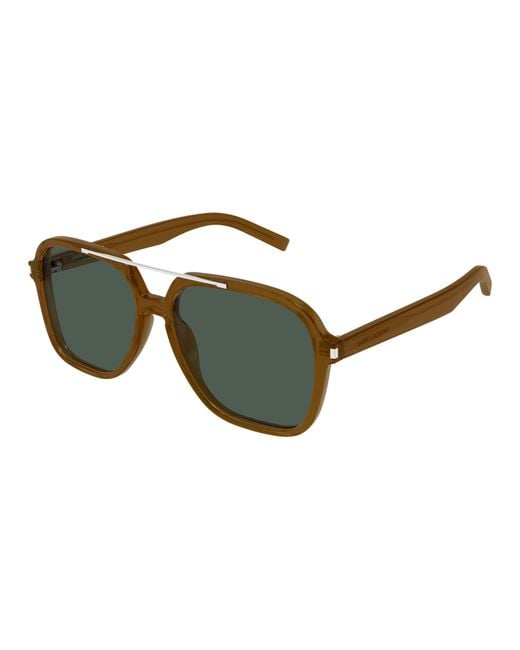 Saint Laurent White Eyewear Square Frame Sunglasses