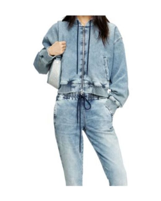 DIESEL Blue De-Giri-Crop Jogg Zipped Hoodie