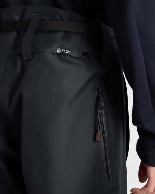 Prada Gray Belted Straight-Leg Trousers for men