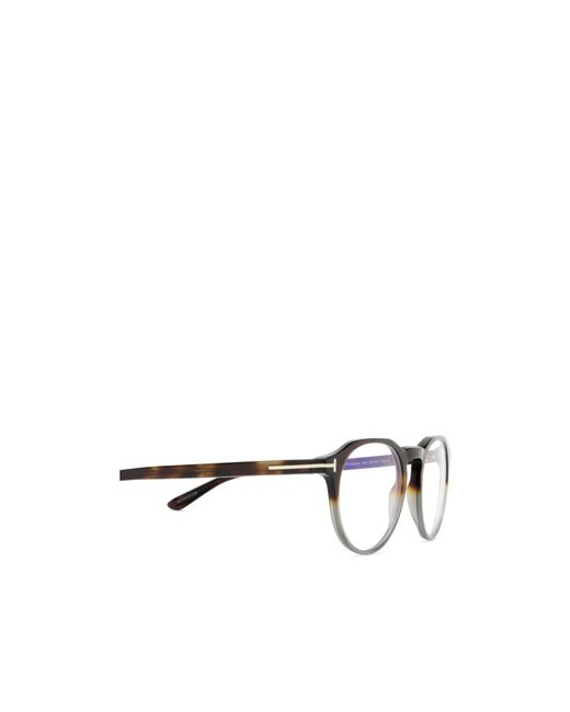 Tom Ford Metallic Eyewear Round Frame Glasses