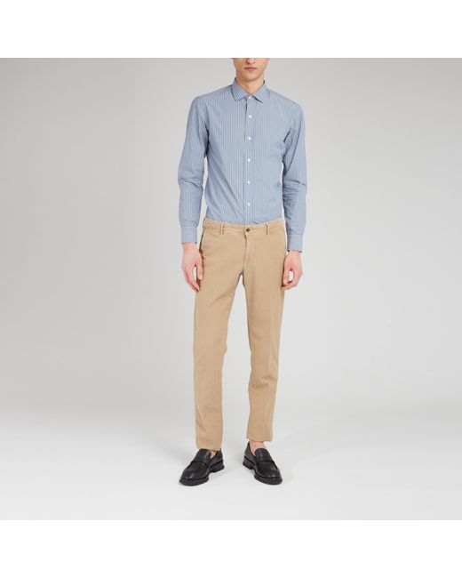 Salvatore Piccolo Blue Striped Long-Sleeved Shirt for men