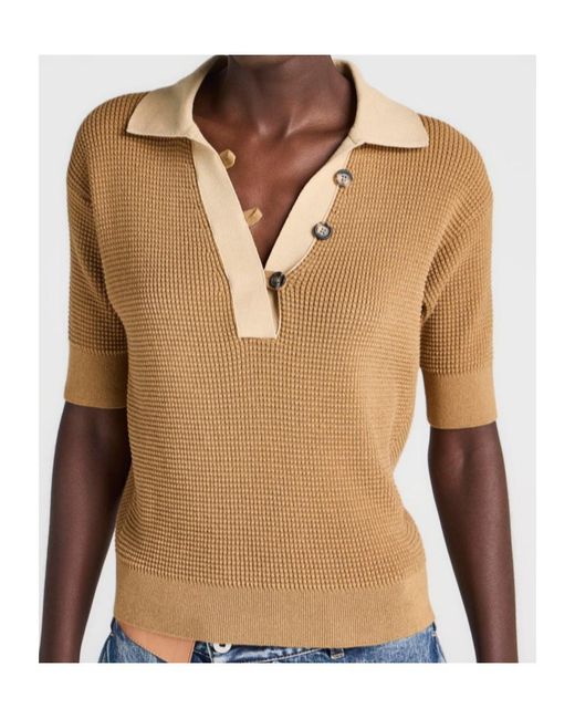 J.W. Anderson Natural Short-Sleeved Knitted Polo Shirt