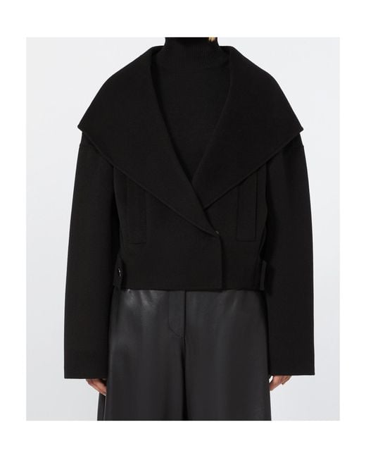 Sportmax Black Idoneo Cropped Hooded Jacket