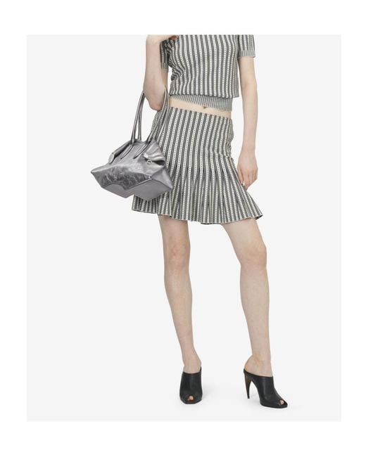 McQueen Gray Manta Shoulder Bag