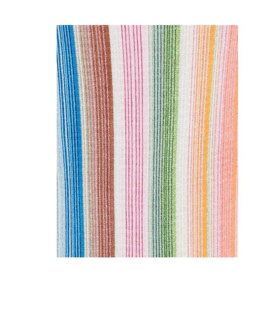 Missoni White Multicolour Striped Scarf