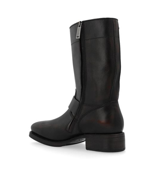 DSquared² Black Buckle Ankle Boots for men