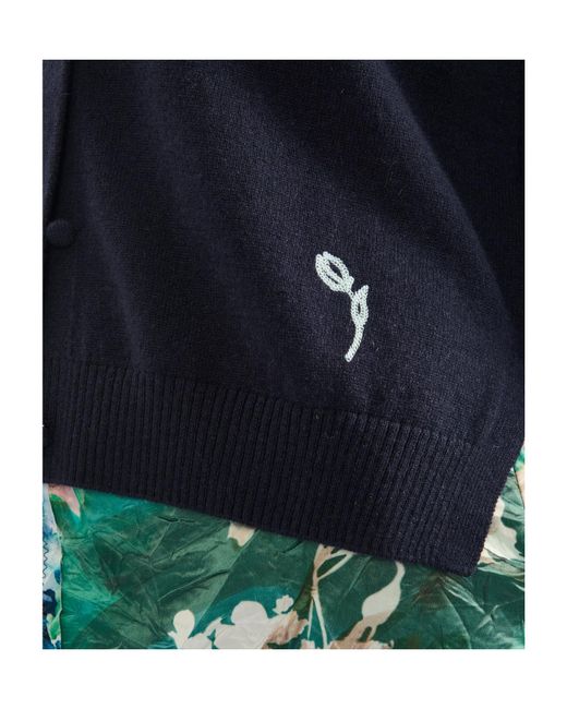 Erdem Blue Crew-Neck Cardigan