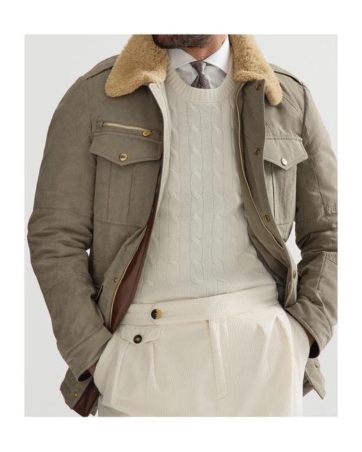 Brunello Cucinelli Multicolor Drawstring Waist Zip-Up Jacket for men