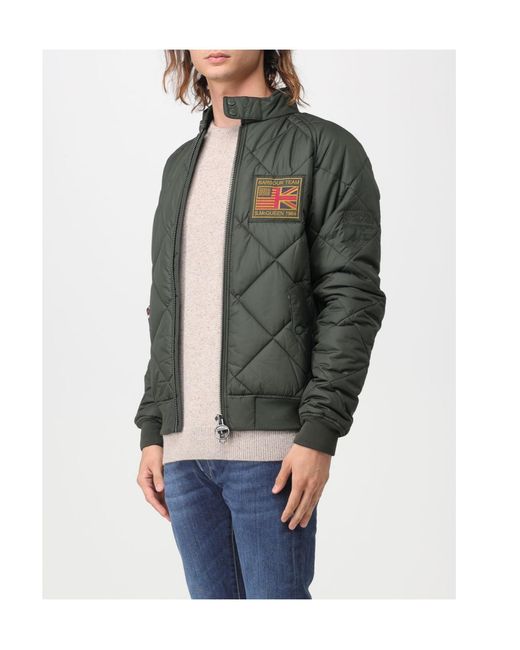 Barbour Gray Logo Patch Zip-Up Padded Jacket for men