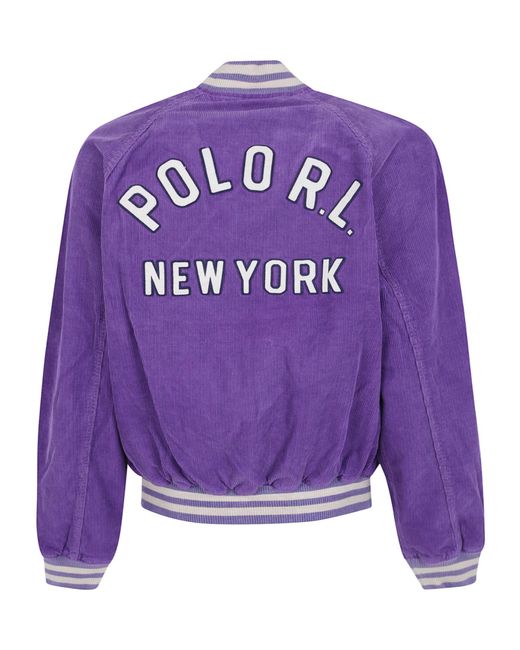 Polo Ralph Lauren Purple Long-Sleeve Baseball Jacket for men