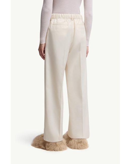 Moncler White Gabardine Tailored Trousers