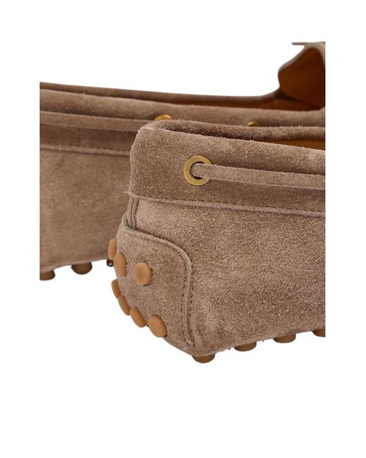 Tod's Brown Gommino Suede Loafers