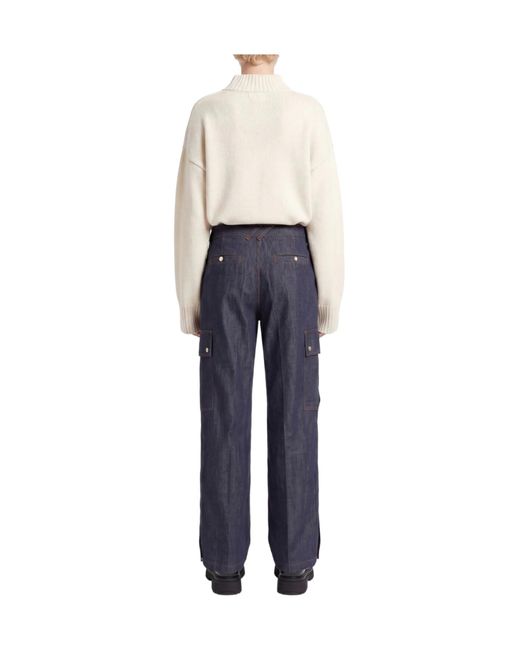 Burberry Blue Dark Denim Cargo Pants