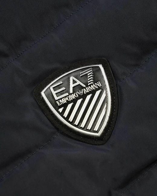 EA7 Black Quilted Sleeveless Down Jacket for men