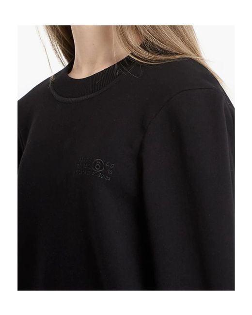 MM6 by Maison Margiela Black Crew-Neck Sweatshirt for men