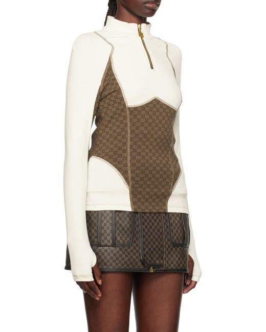 Balmain White Mini Monogram Technical Top