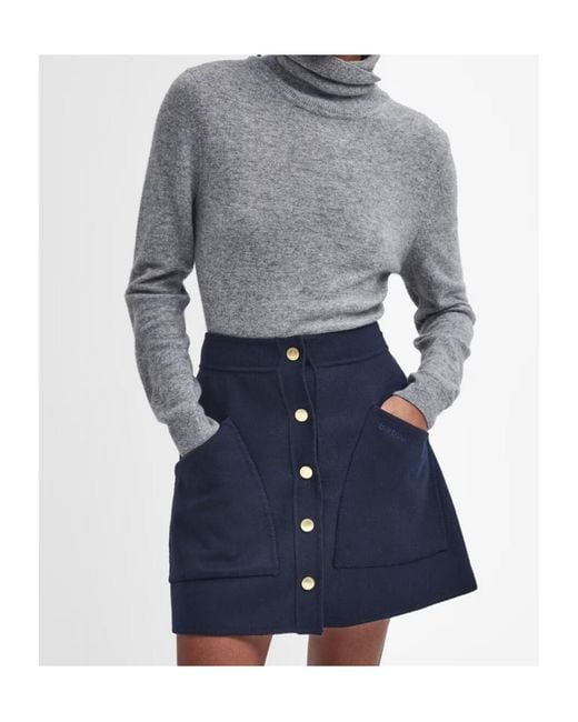 Barbour Gray Pendle Roll-Neck Jumper
