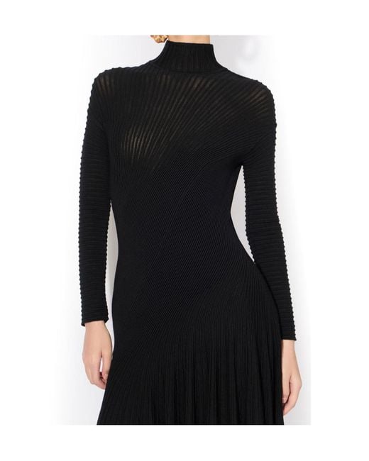 Alaïa Black Twisted Wool Dress