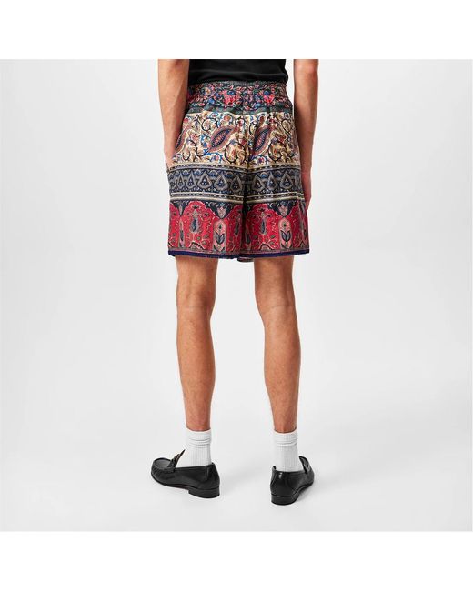 Valentino Blue Printed Graphic Shorts for men