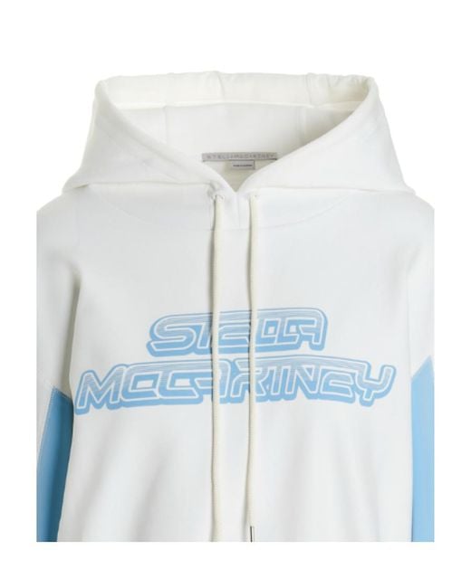 Stella McCartney Blue Logo Printed Color-Block Hoodie