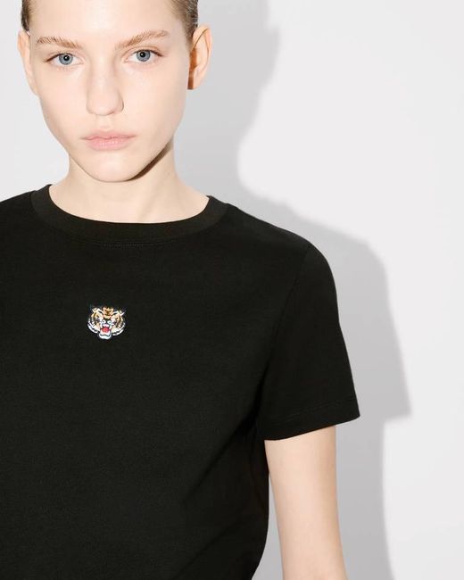 KENZO Black Tiger Patch Crewneck T-Shirt