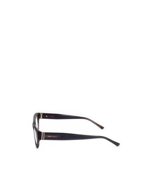 Jimmy Choo Metallic Eyewear Cat-Eye Frame Glasses