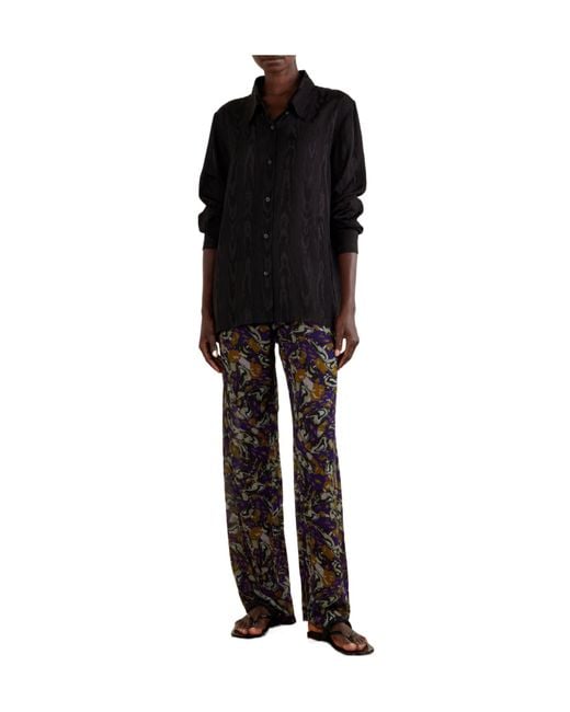 Dries Van Noten Blue Elasticated Viscose Pants