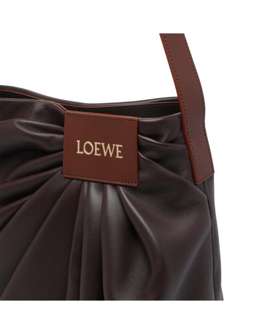 Loewe Black Logo Platch Draped Shoulder Bag