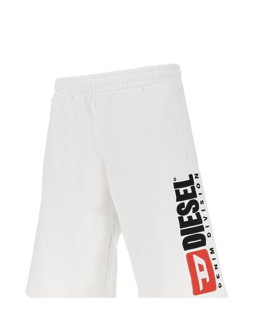 DIESEL White P Crow Div Logo Shorts for men