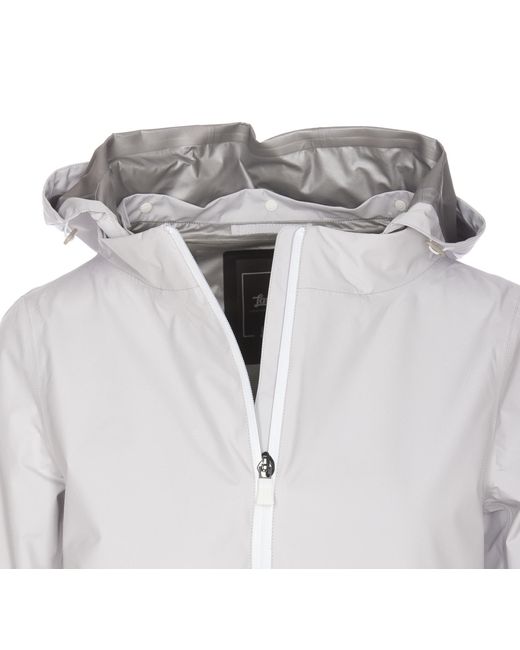 Herno Gray Zip-Up Hooded Jacket