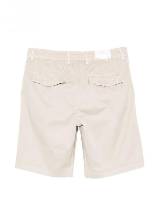 Eleventy White Drawstring Pleated-Front Shorts for men