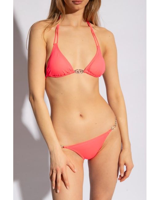 DIESEL Red Bfb-Sees-O Halterneck Bikini Top