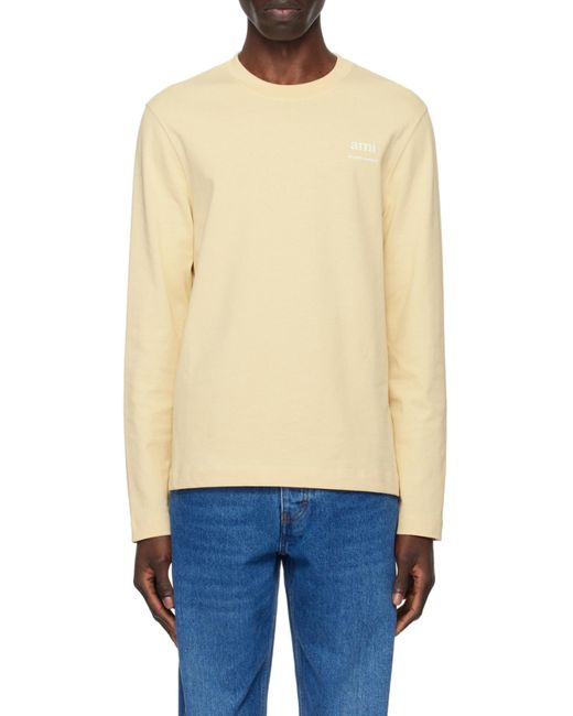 AMI Natural Ami Long Sleeved Crewneck T-Shirt for men