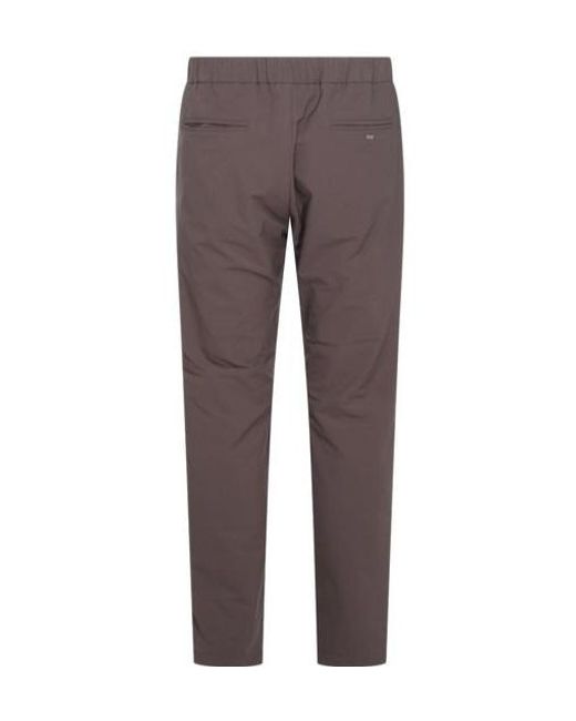 Herno Brown Drawstring Slim Cut Trousers for men