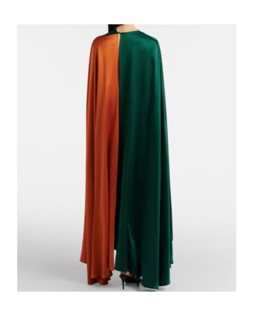 Roksanda Red Neolitsea Caped Silk Satin Gown